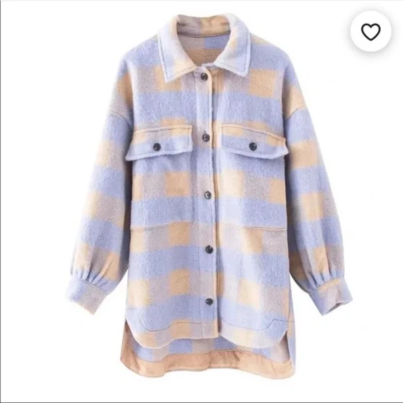 NEW Plaid Oversized Flannel shirt Jacket Shacket size small - Picture 6 of 8